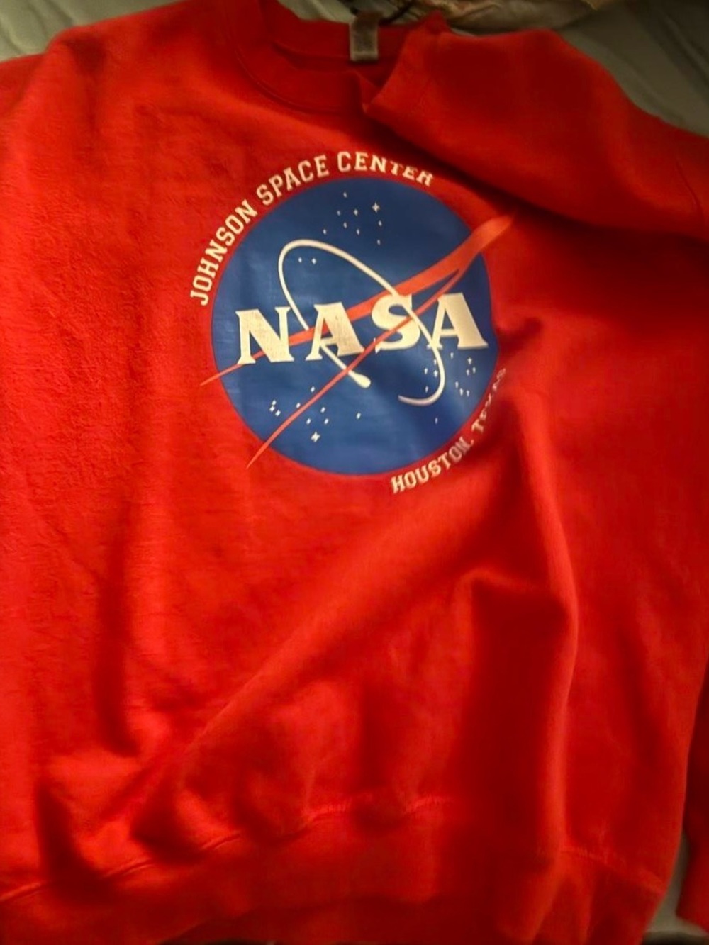 NASA Johnson Space Center Red Crewneck Sweatshirt